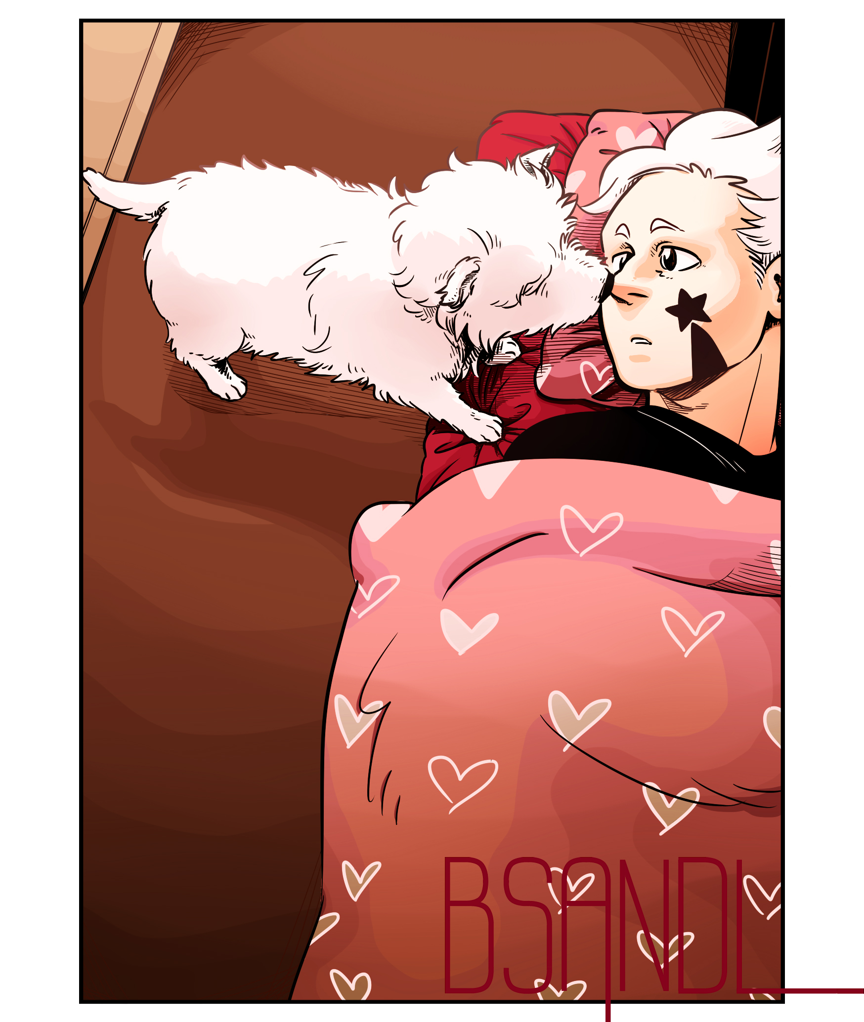 Coloured panel featuring Black Star and Beta